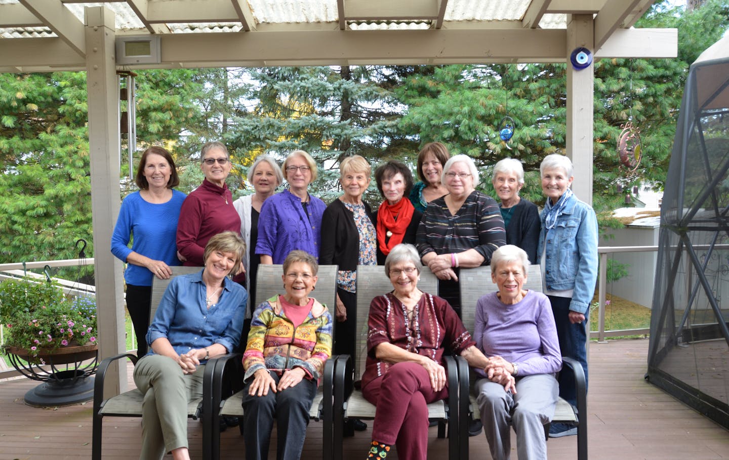 Seated, from left: Sally Peters, Susanne Mattison, Elaine Christiansen, Ginny Hoeschen.
Standing, from left: Diane Anderson, Lola Whalen, Barb Gunderson, Marlene Johnson, Lynn Boldt, Mary Margaret Ness, Joanne Ashenfelter, Sandy Nieman, Sandy Engen and Sharon Saldin.