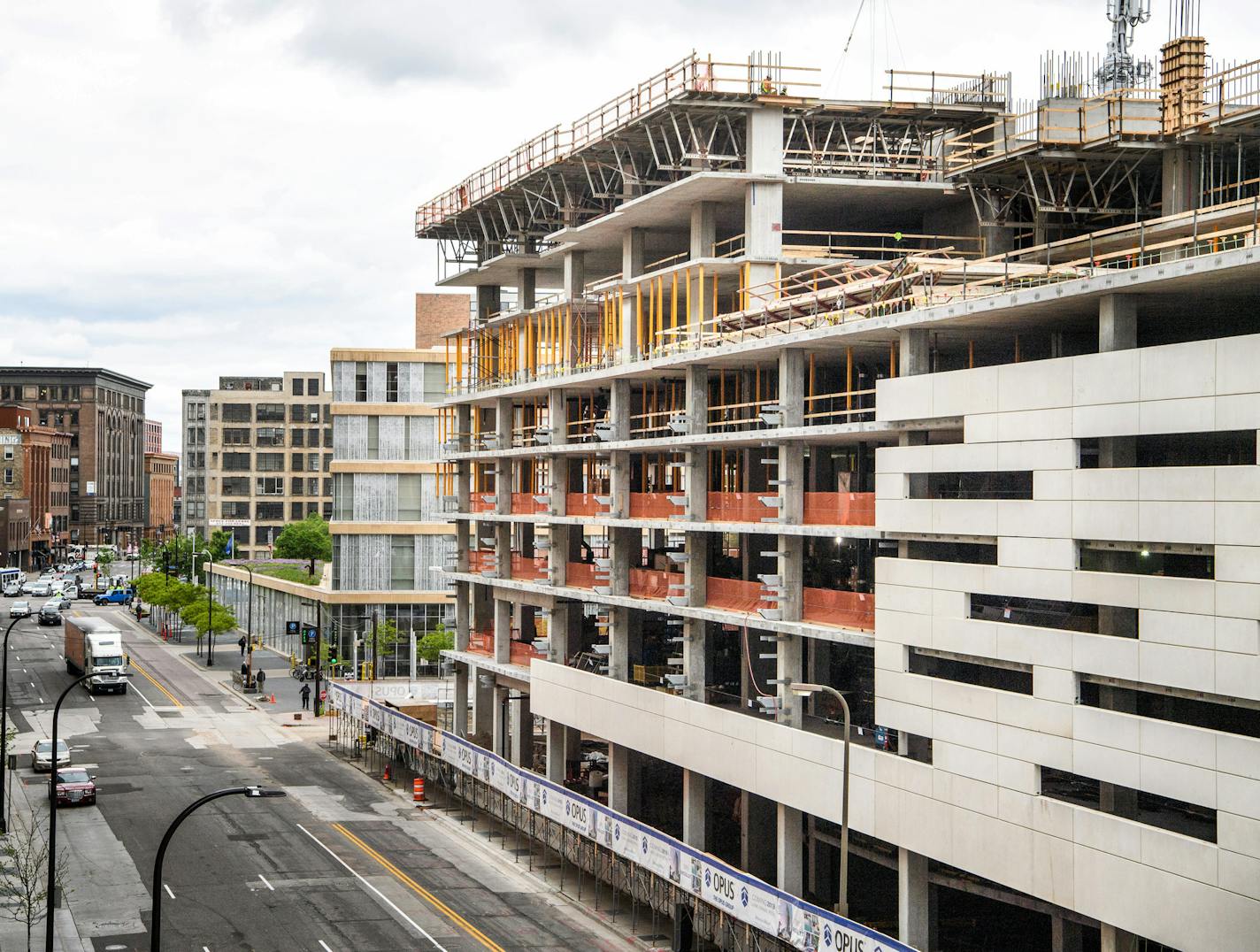 365 Nicollet ] GLEN STUBBE &#xef; glen.stubbe@startribune.com Wednesday May 24, 2017 1003867380 - This week's feature for the Bricks & Mortar page takes a look at the state of the multi-housing industry What's Happening at this time: .Opus Development construction of 365 Nicollet, at 4th and Nicollet across from downtown Minneapolis library. Shots can be made anytime from any angle. If need any help, contact jobsite superintendent Jack Puncochar, 612-368-1711