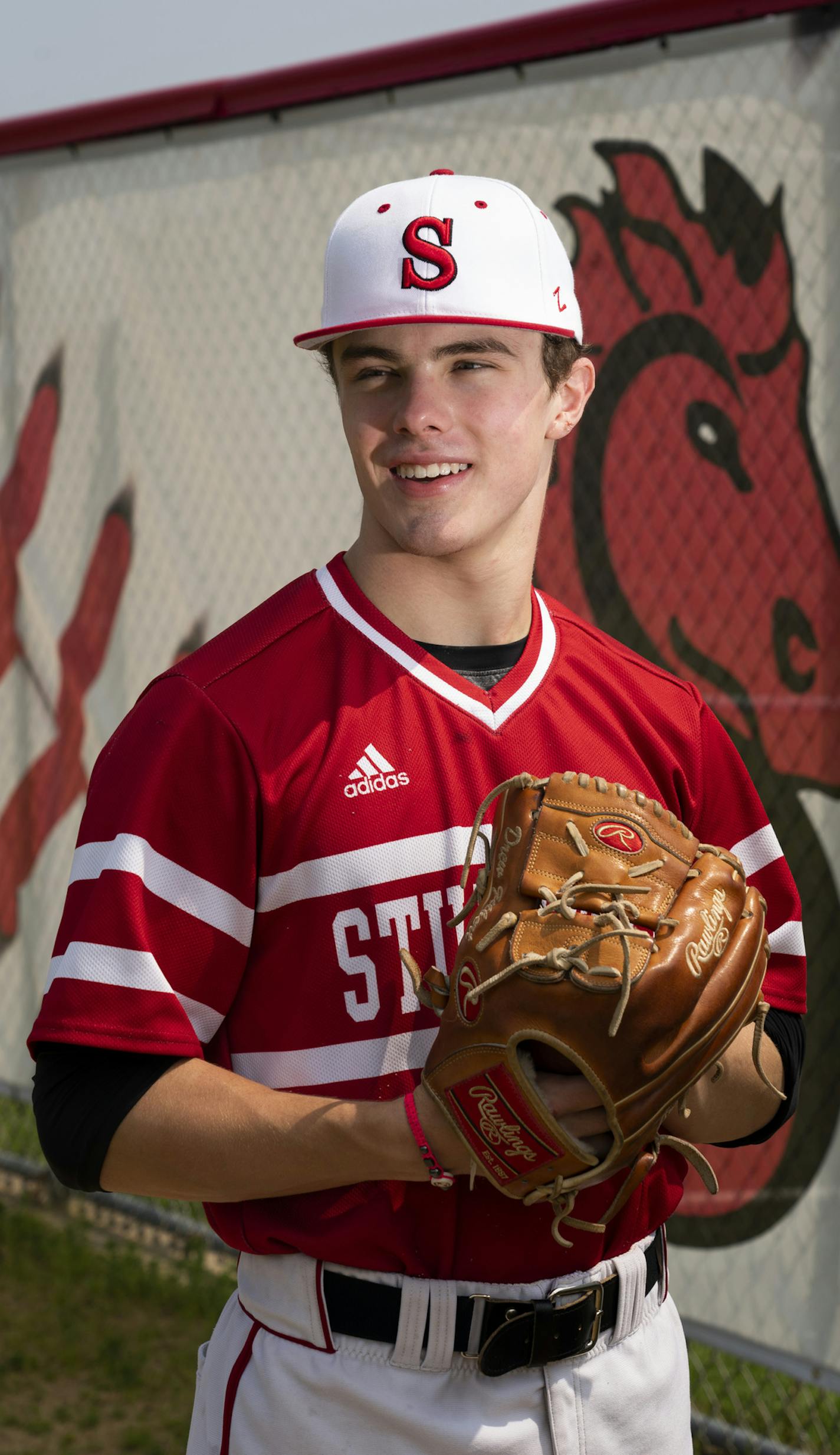 Baseball Metro Player of the Year Drew Gilbert posed for a photo in the baseball field at Stillwater High School in Stillwater, Minn., on Monday, June 3, 2019. ] RENEE JONES SCHNEIDER &#x2022; renee.jones@startribune.com