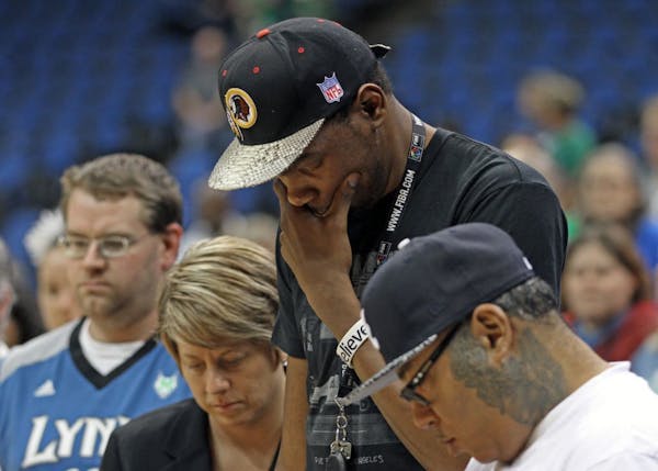 Kevin Durant stood for a moment of silence for the victims of the Oklahoma tornadoes prior to the Lynx vs. Connecticut Sun game