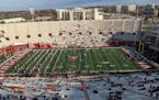 The Gophers and Indiana went through pregame warmups on Saturday at Memorial Stadium.