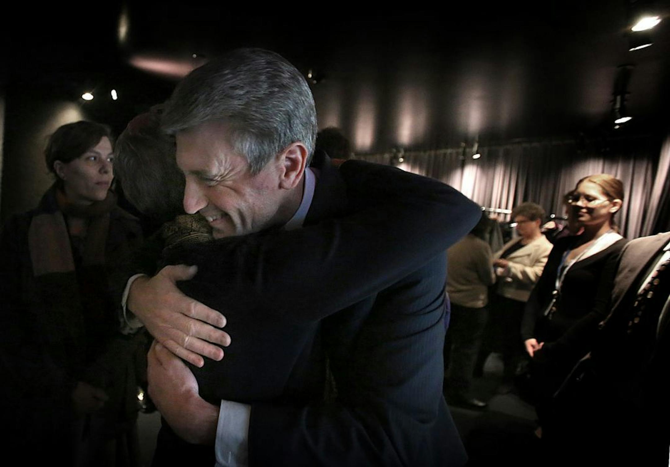 Mayor R.T. Rybak greeted well-wishers following his final state of the city address.