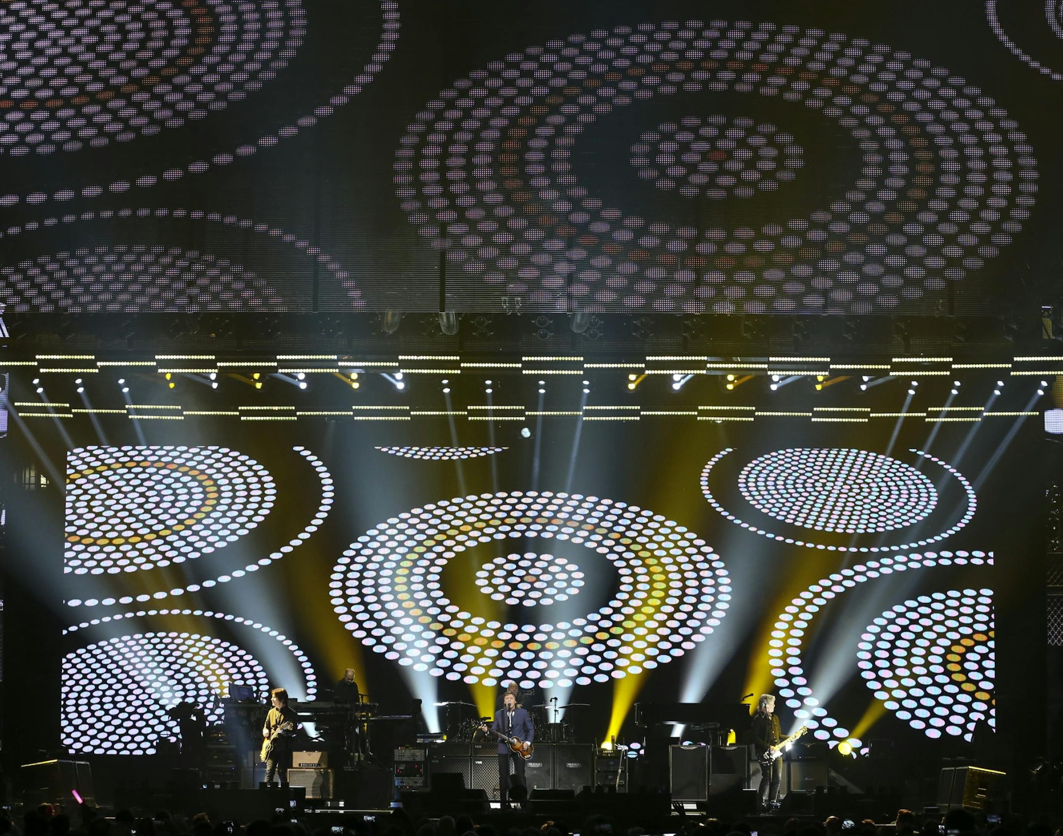 Paul McCartney performing "Hard Day's Night," the opening song of his set Wednesday night.