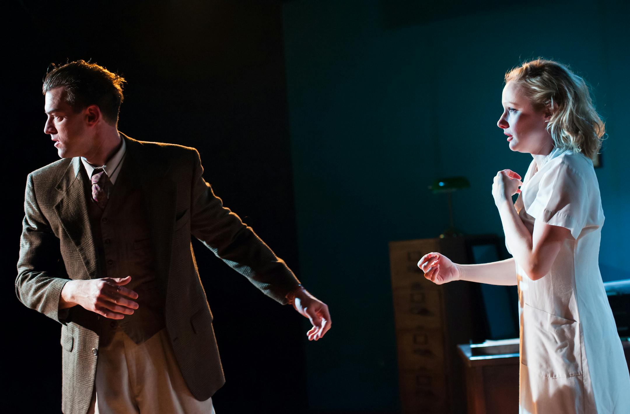 Peter Christian Hansen and Jane Froiland in "Rocket to the Moon"