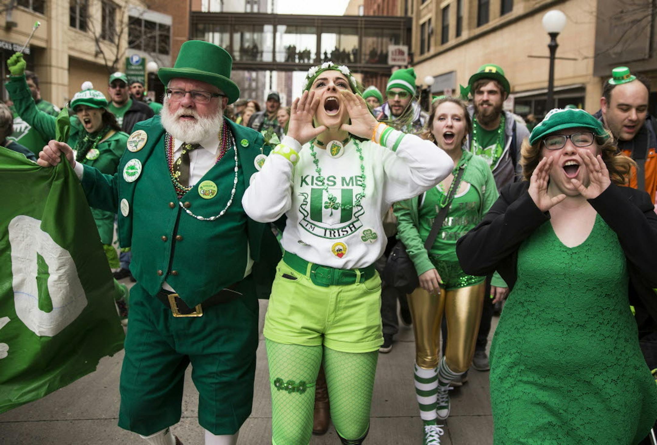 Leprechaun costumes add to the flavor of St. Paul's St. Patrick's Day Parade.