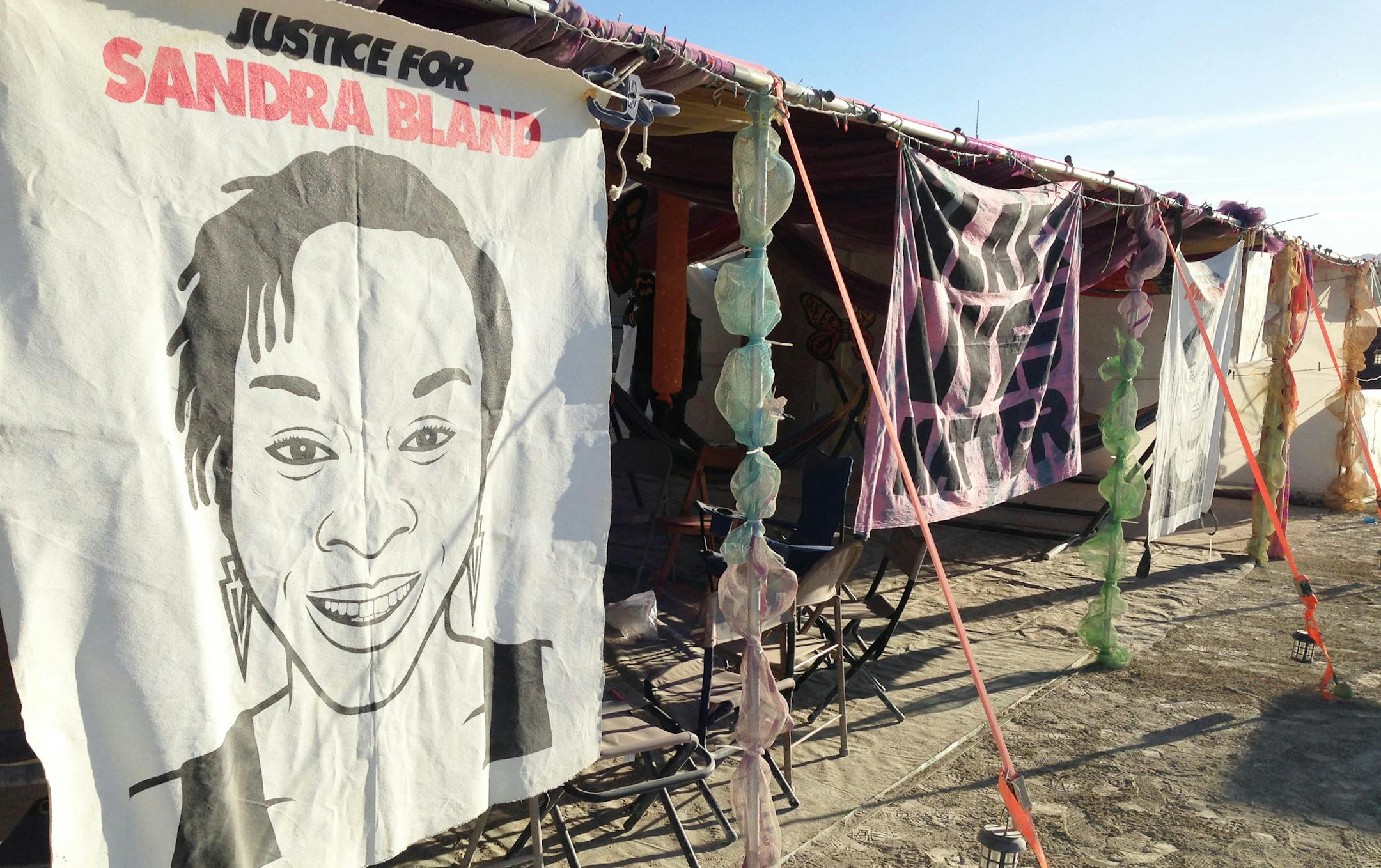 A tribute to Sandra Bland at Burning Man.
