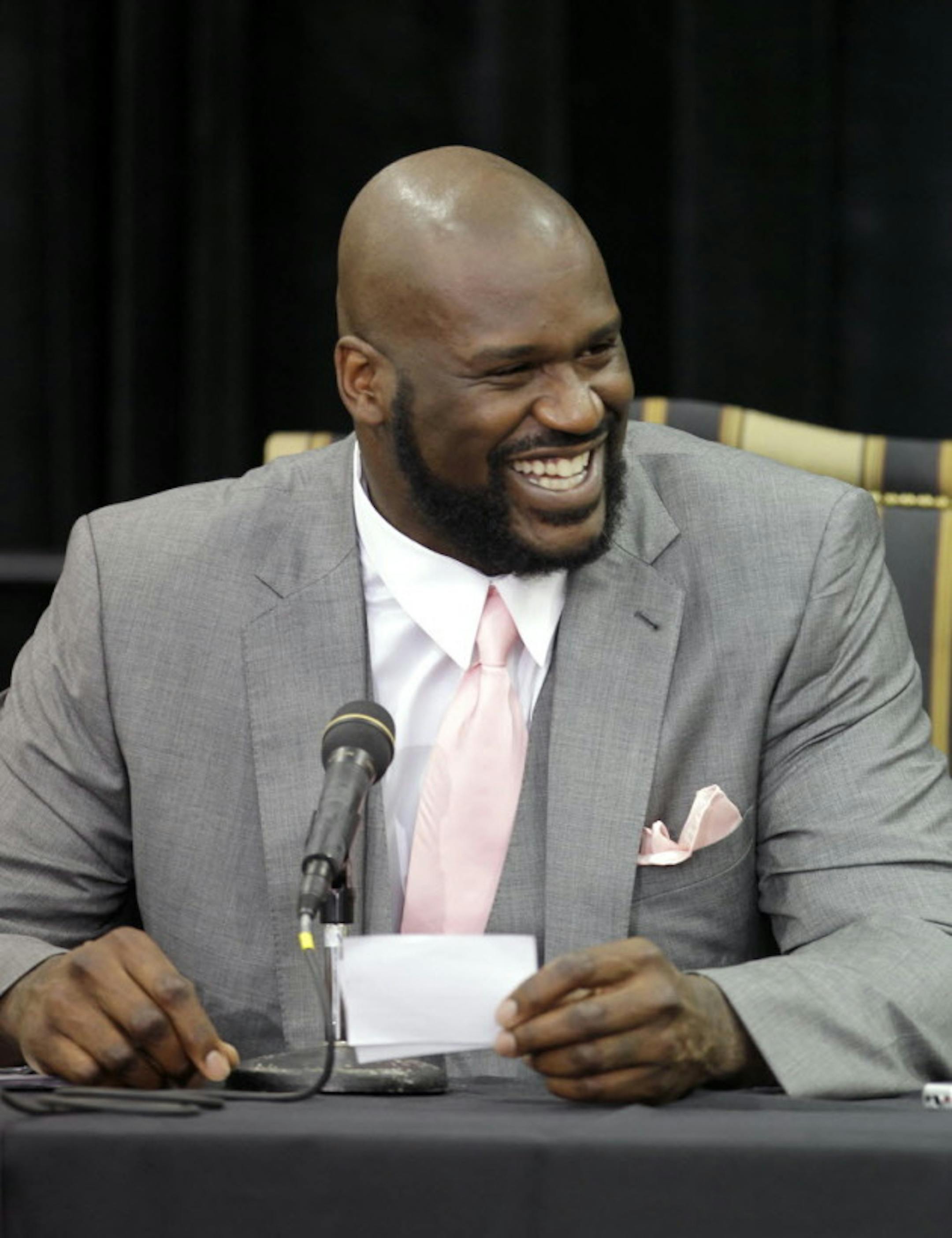 Shaq at his retirement shindig on June 3. / John Raoux, Associated Press