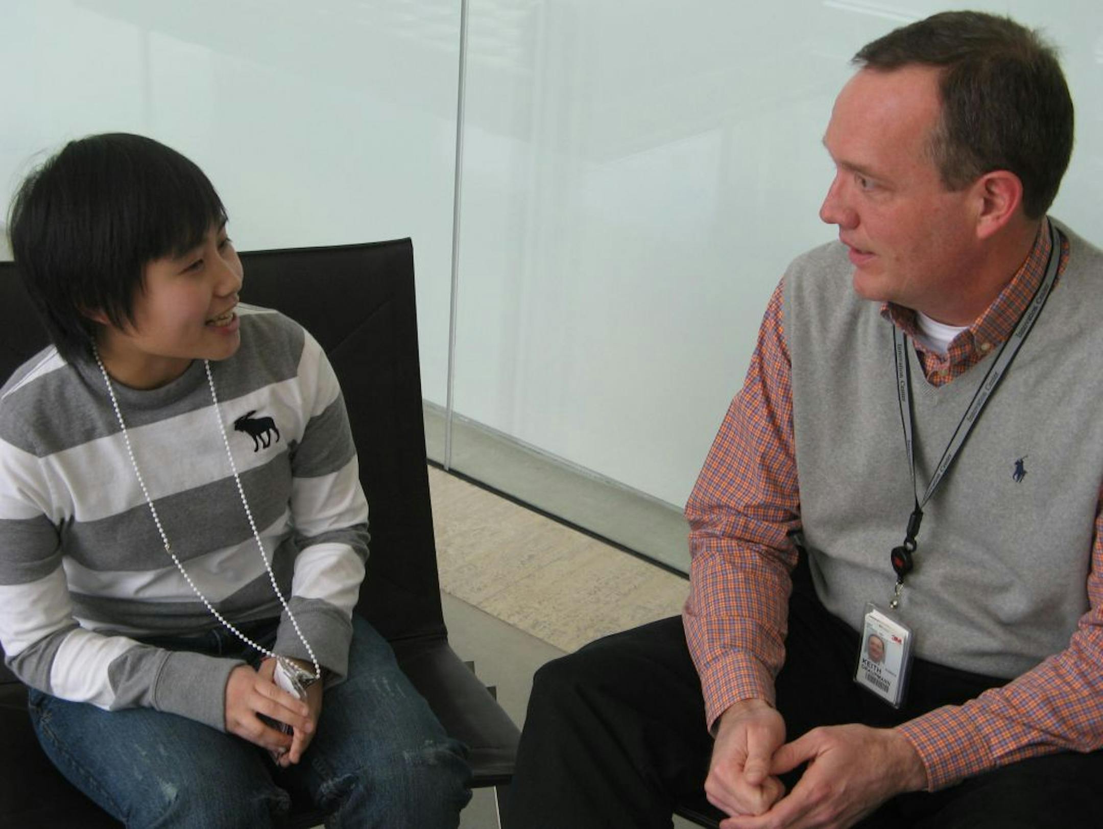 3M engineer Keith Grauppman, a veteran mentor, has been paired for a year with Houa Xiong, a senior at St. Paul Johnson High School. Xiong, who also interned last summer at 3M, plans to study science and math in college. 3M, which boasts more than 500 employee and retiree mentors in the St. Paul Public Schools and others, was honored in January at the Mentoring in America Awards at the Library of Congress for its "unwavering and generous commitment" to mentoring in Minnesota and nationally.
Phot