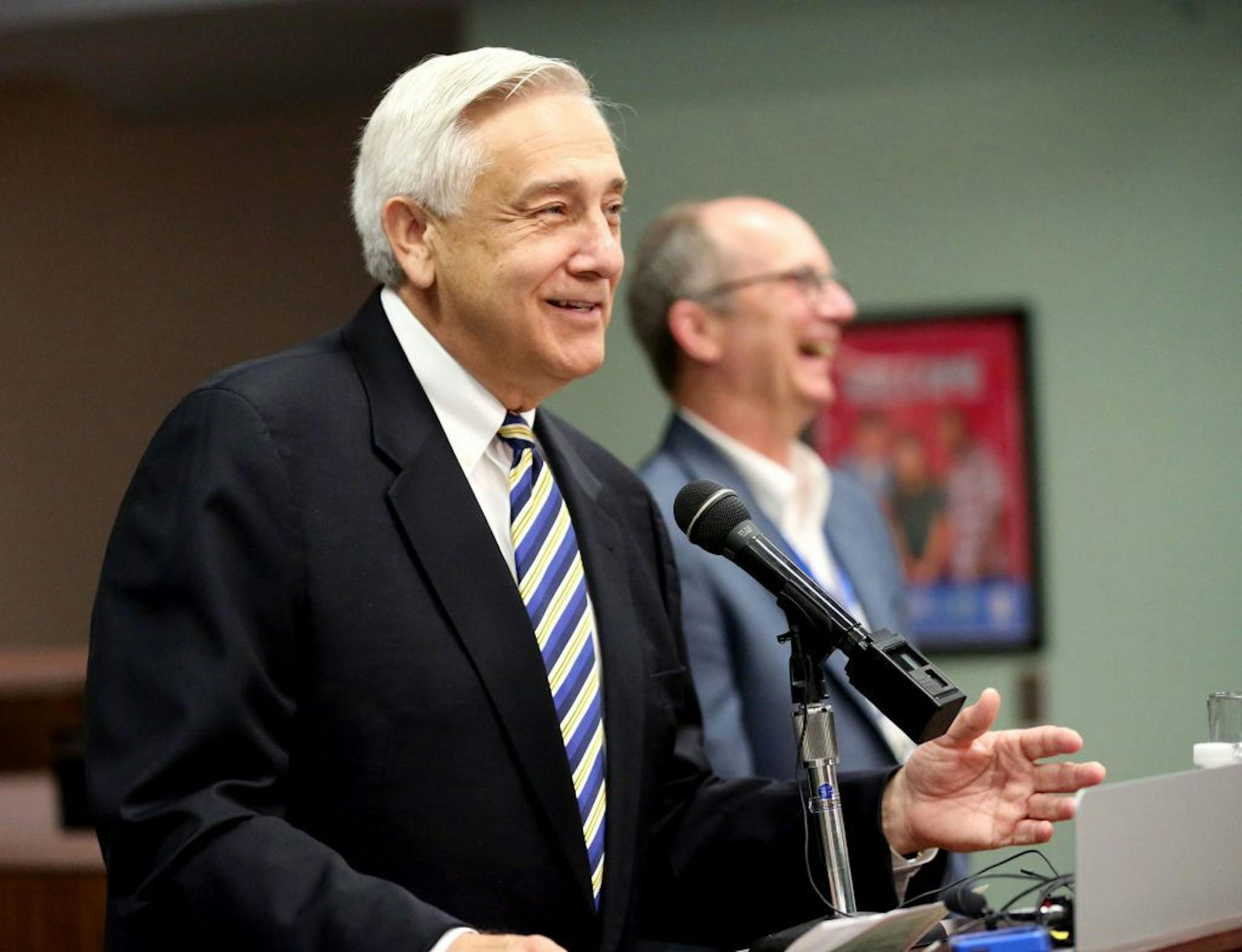 John Thein, interim superintendent of the St. Paul Public Schools, was introduced by school board Chairman Jon Schumacher on June 22 in St. Paul.