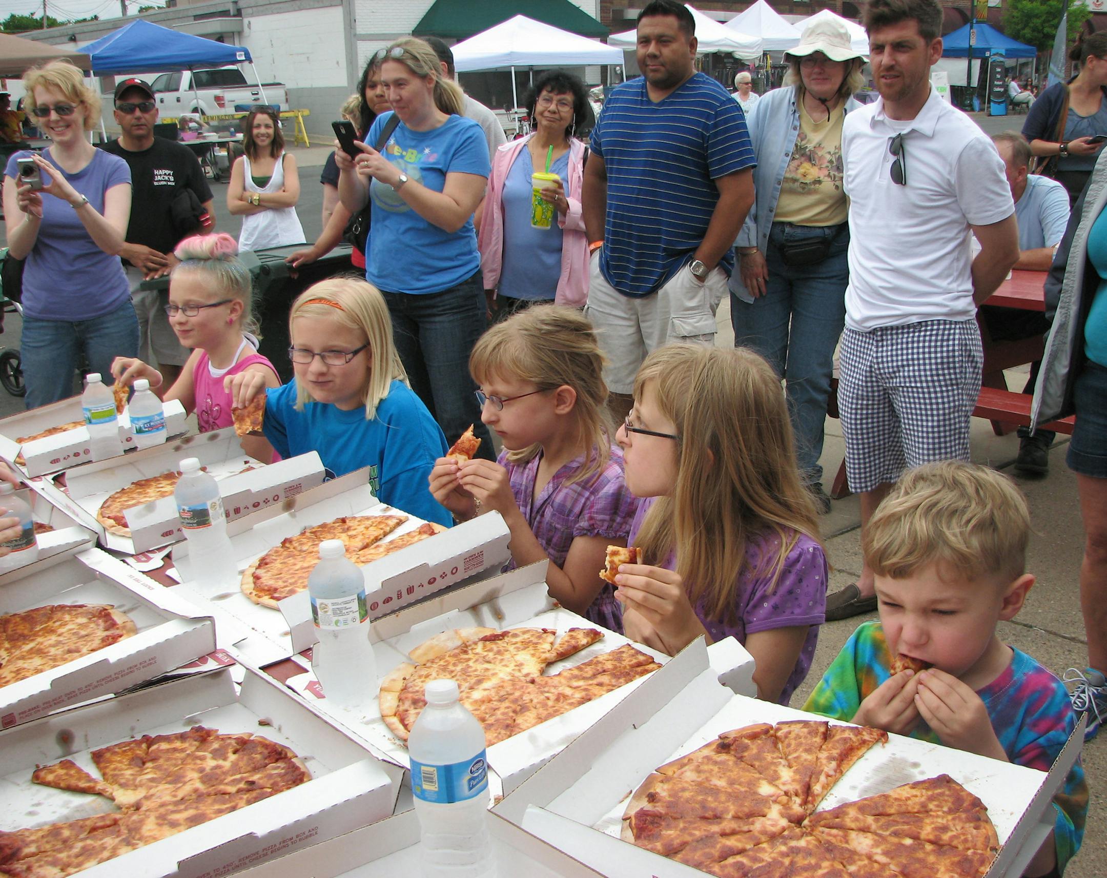 Provided
Pizza-eating contest at Farmington's Dew Days.