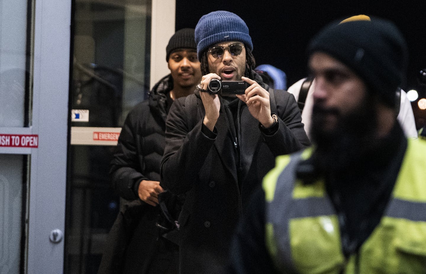 D'Angelo Russell, the newest Timberwolves player arrived at the Signature wing of MSP airport. He was greeted by Timberwolves President Gersson Rosas.