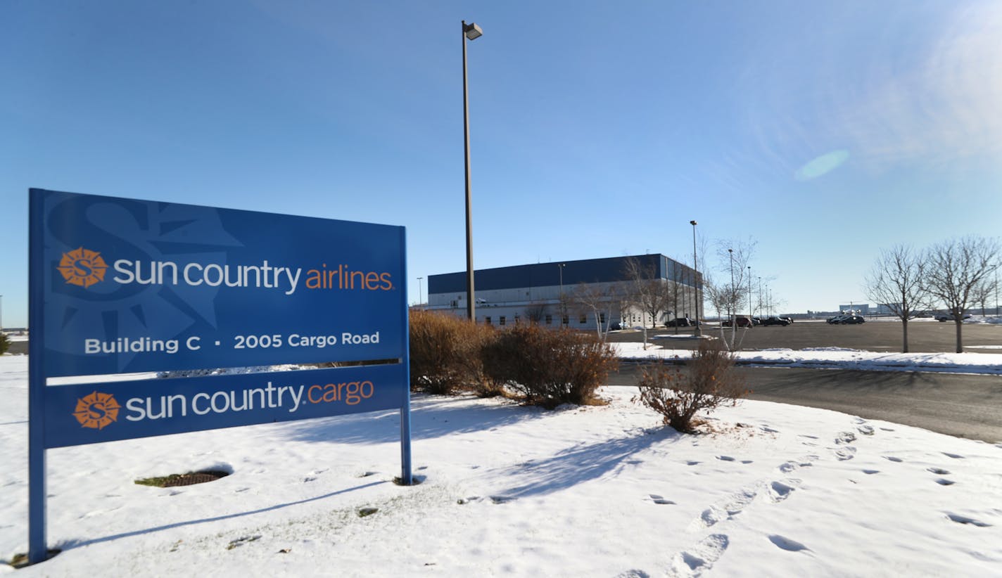 The Sun Country office building on Cargo Road in Richfield, Minn. on Friday, Dec. 14, 2018. ] Shari L. Gross &#xef; shari.gross@startribune.com The MAC published Sun Country's HQ hangar plans on its website ahead of next week's meeting. In it, the MAC agrees to help finance the renovations, but with a headquarters covenant wherein SCA agrees to keep the airline's HQ in the MSP market or else pay a big fine. Need exterior photos of Sun Country's hangar that will be converted into its corporate he