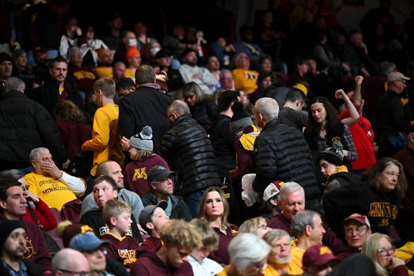 The Gophers hope to avoid scenes like this one from last season, when fans left early during a one-sided loss to Maryland.