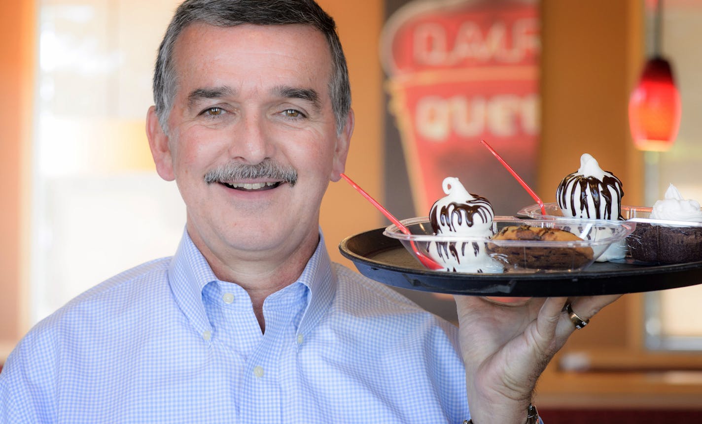 Dairy Queen CEO John Gainor is introducing the DQ Bakes items, which include the Fudge Filled Cookie a la Mode and the Triple Chocolate Brownie a la Mode.