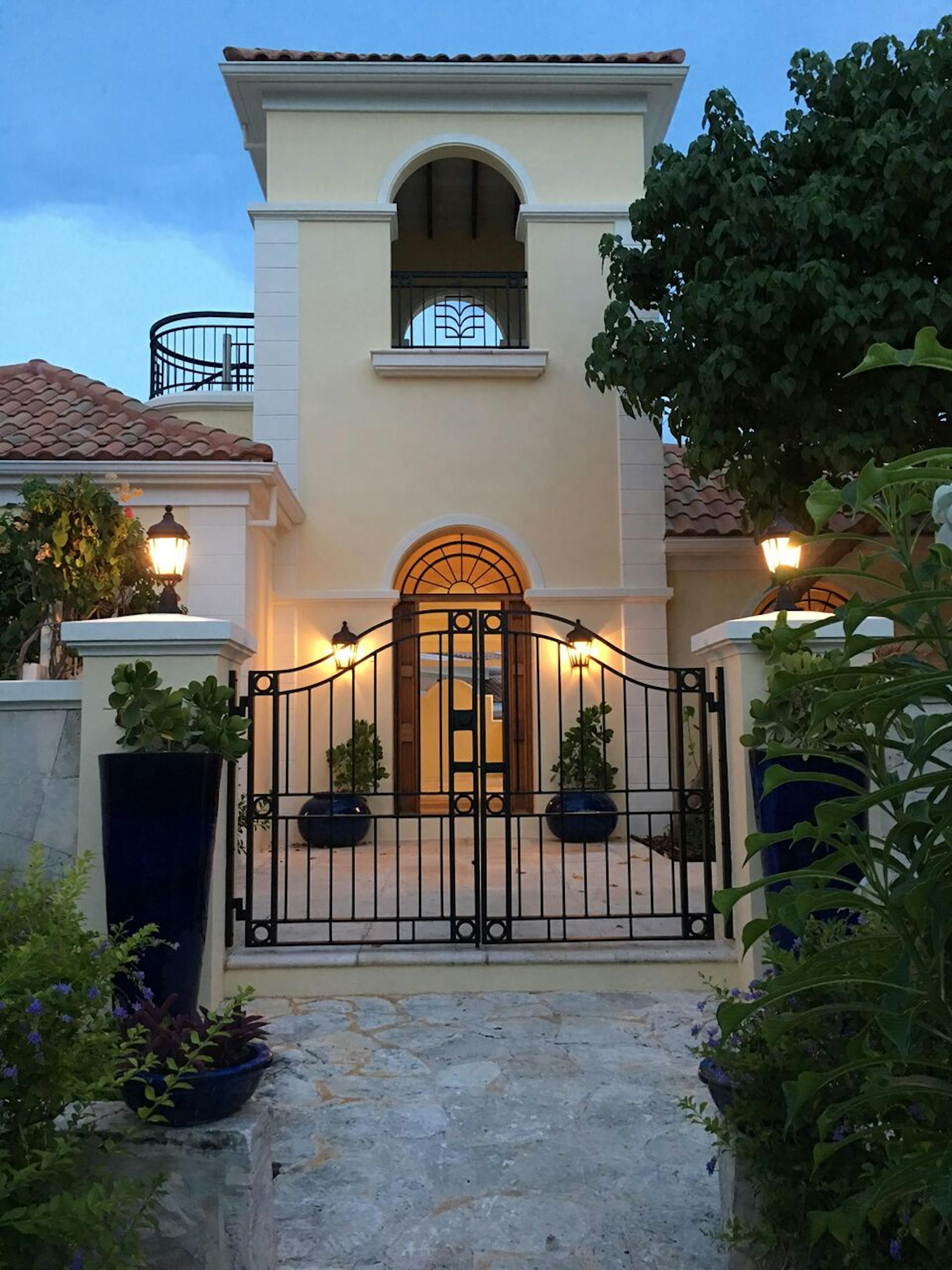The entrance to Prince's Turks and Caicos home.