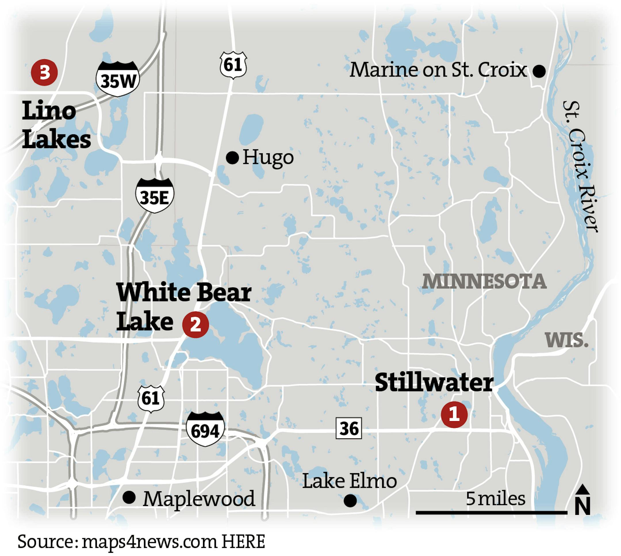 1. Lift Bridge Brewery, 1900 Tower Dr. W., Stillwater, 888-430-2337, liftbridgebrewery.com. Open Tue.-Sun. 2. Big Wood Brewery, 2222 4th St., White Bear Lake, 612-360-2986, bigwoodbrewery.com. Open Tue.-Sun. 3. Hammerheart Brewing, 7785 Lake Dr., Lino Lakes, 651-348-2654, hammerheartbrewing.com. Open Tue.-Sun.