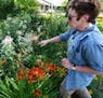 Pam Gubrud, of Ham Lake, pointed out some pollinator-friendly plants in Cheryl Seeman's Andover garden