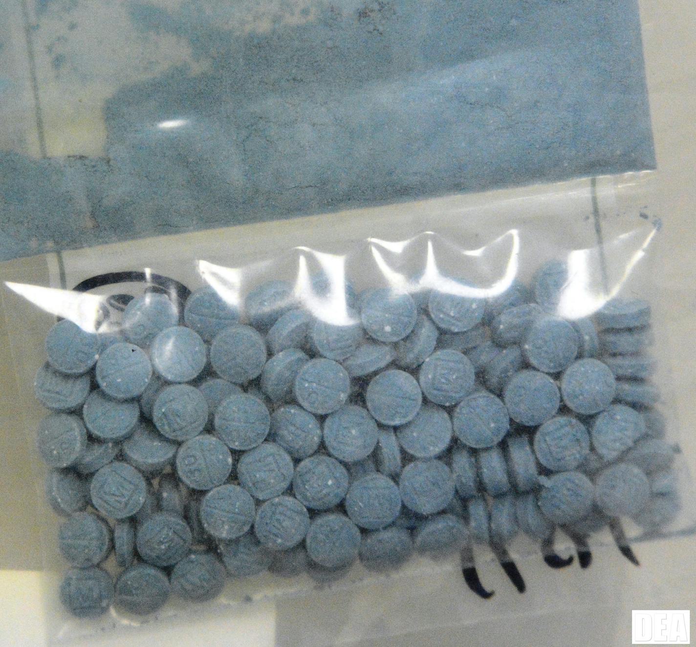 A bag of heroin fentanyl pills