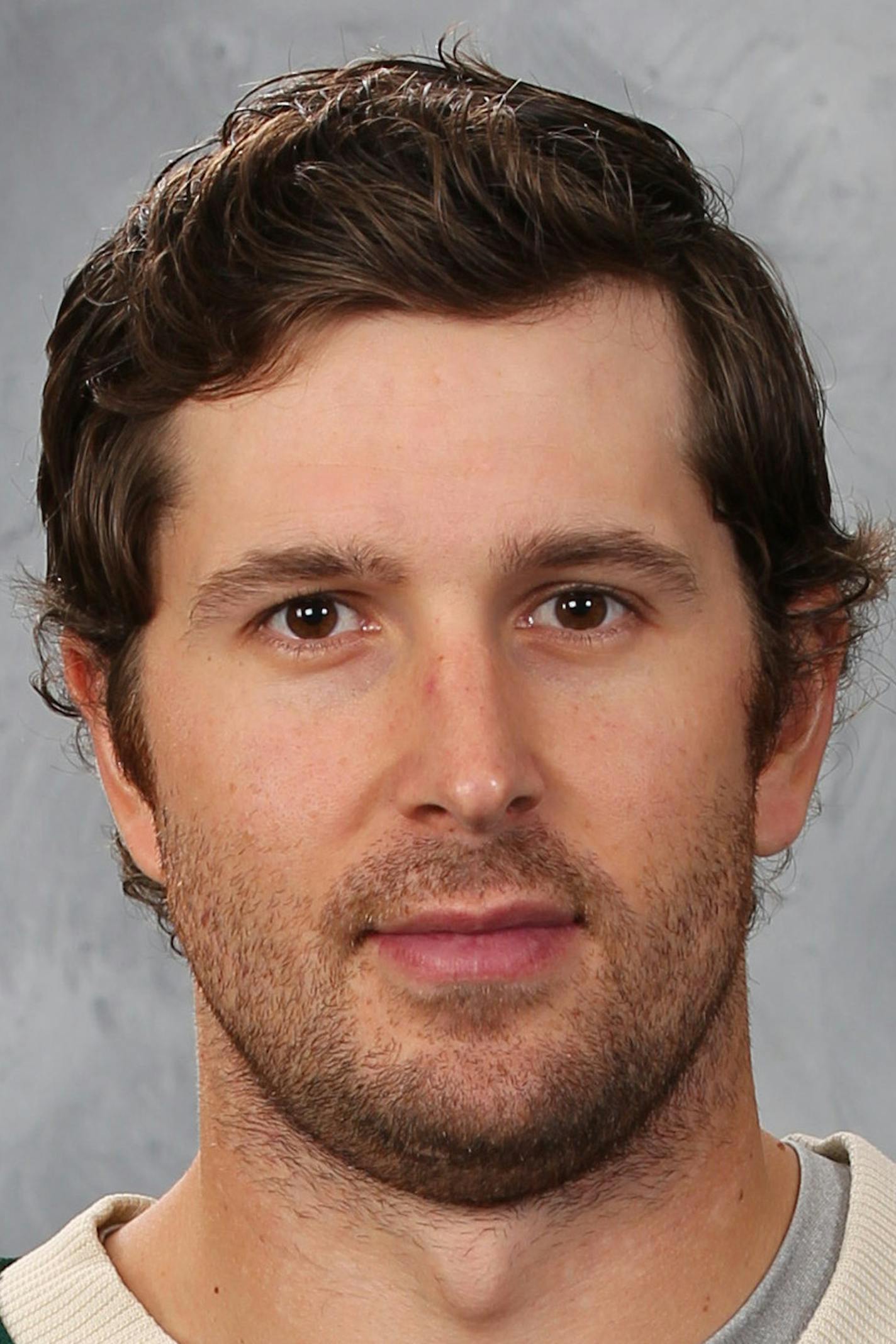 ST. PAUL, MN - SEPTEMBER 17: Justin Fontaine #14 of the Minnesota Wild poses for his official headshot for the 2015-2016 season on September 17, 2015 at the Xcel Energy Center in St. Paul, Minnesota. (Andy King/NHLI via Getty Images) *** Local Caption *** Justin Fontaine ORG XMIT: 570172171