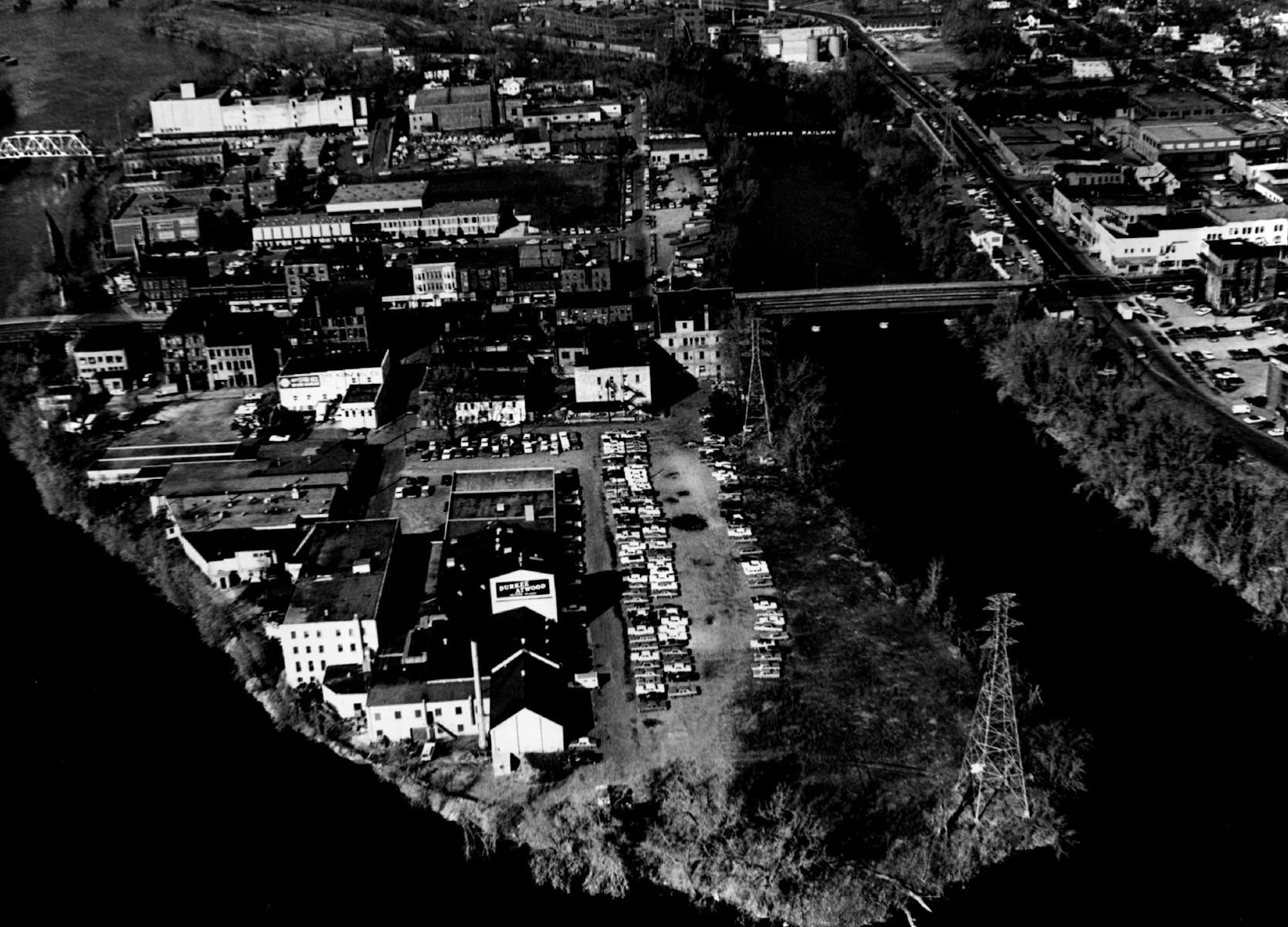 July 12, 1970: Nicollet Island, as seen in an aerial photo that was published in the Star Tribune's Picture Magazine.