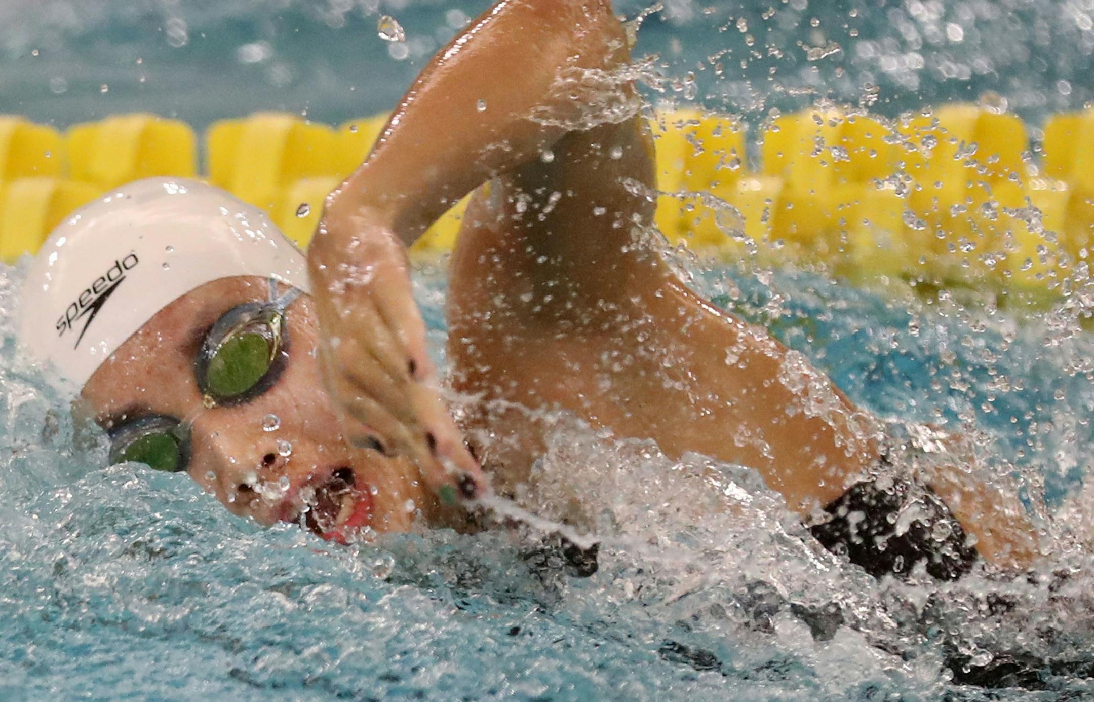 Claudia Chang of Edina swam the 200 freestyle at the state girls' swimming Class 2A preliminaries. Chang finished fourth with a time of 1:50.89.] DAVID JOLES • david.joles@startribune.com Class 2A girls' prelims swim/dive state meet Friday, Nov. 15, 2019, at the Jean K. Freeman Aquatic Center on the University of Minnesota campus in Minneapolis, MN.