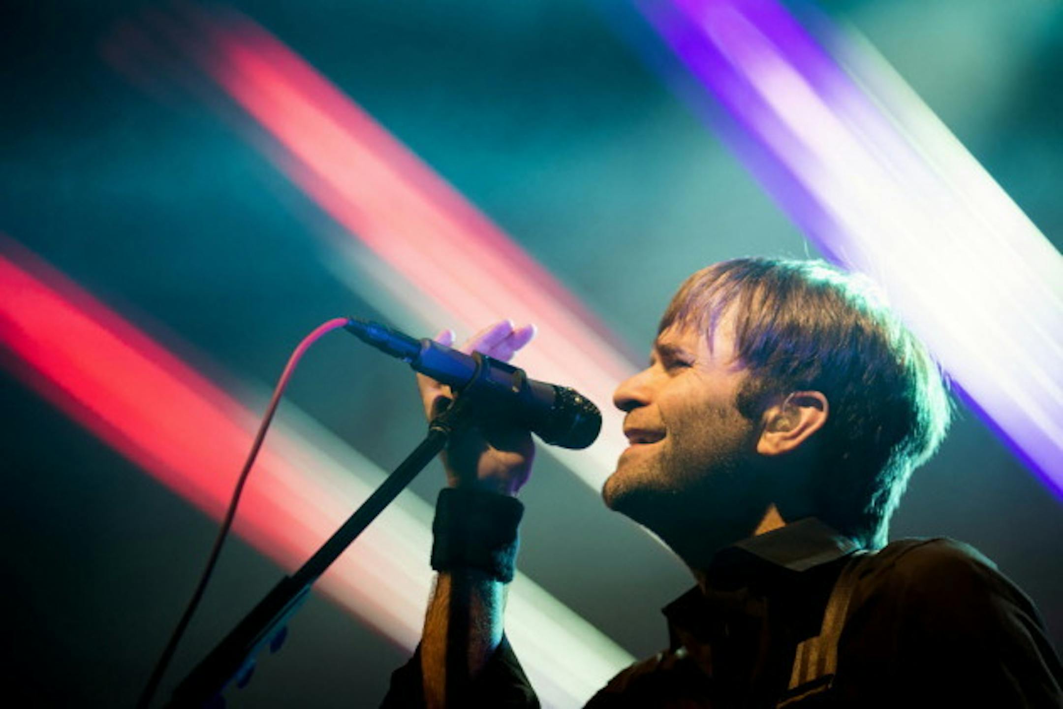 Ben Gibbard was at his most colorful on Friday with the Postal Service. / AP Photo/seattlepi.com, Jordan Stead