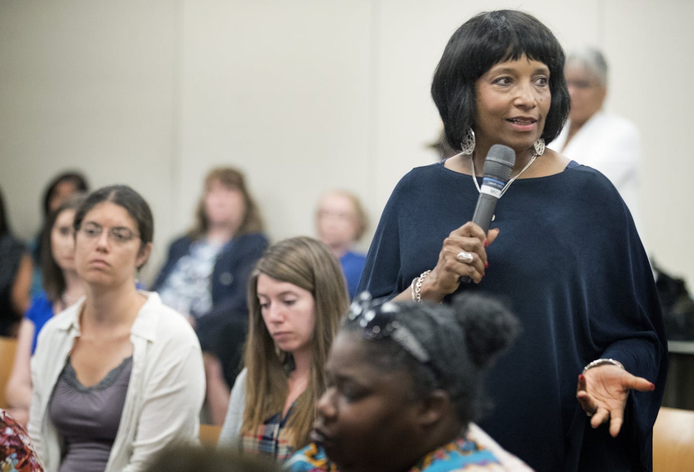 Deborah Watts spoke during a community conversation at the Wilder Foundation.