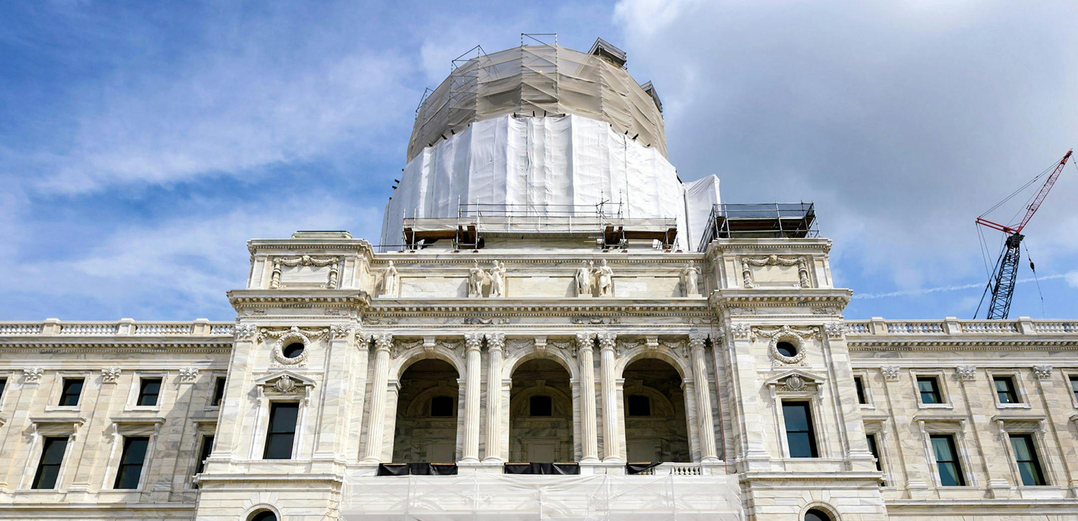 Steps have been restored on the south front of the Capitol and new concrete was poured. ] GLEN STUBBE * gstubbe@startribune.com Monday, August 1, 2016 Minnesota is edging closer to completion of the multimillion-dollar renovation of the State Capitol which is on track to open for the 2017 State Legislature, reconvening Tuesday, January 3. We take a look at progress on the massive overhaul and see what is in store for the re-opening celebration. ORG XMIT: MIN1608011357320407 ORG XMIT: MIN16090915