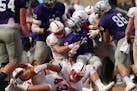 St. Thomas and St. John's battled in a 2017 football game held at Target Field. The MIAC rivalry could be coming to a close as soon as Wednesday, if n