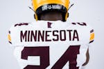 The state of Minnesota will be featured on the outside collar of all three jerseys. (Photo courtesy University of Minnesota)
