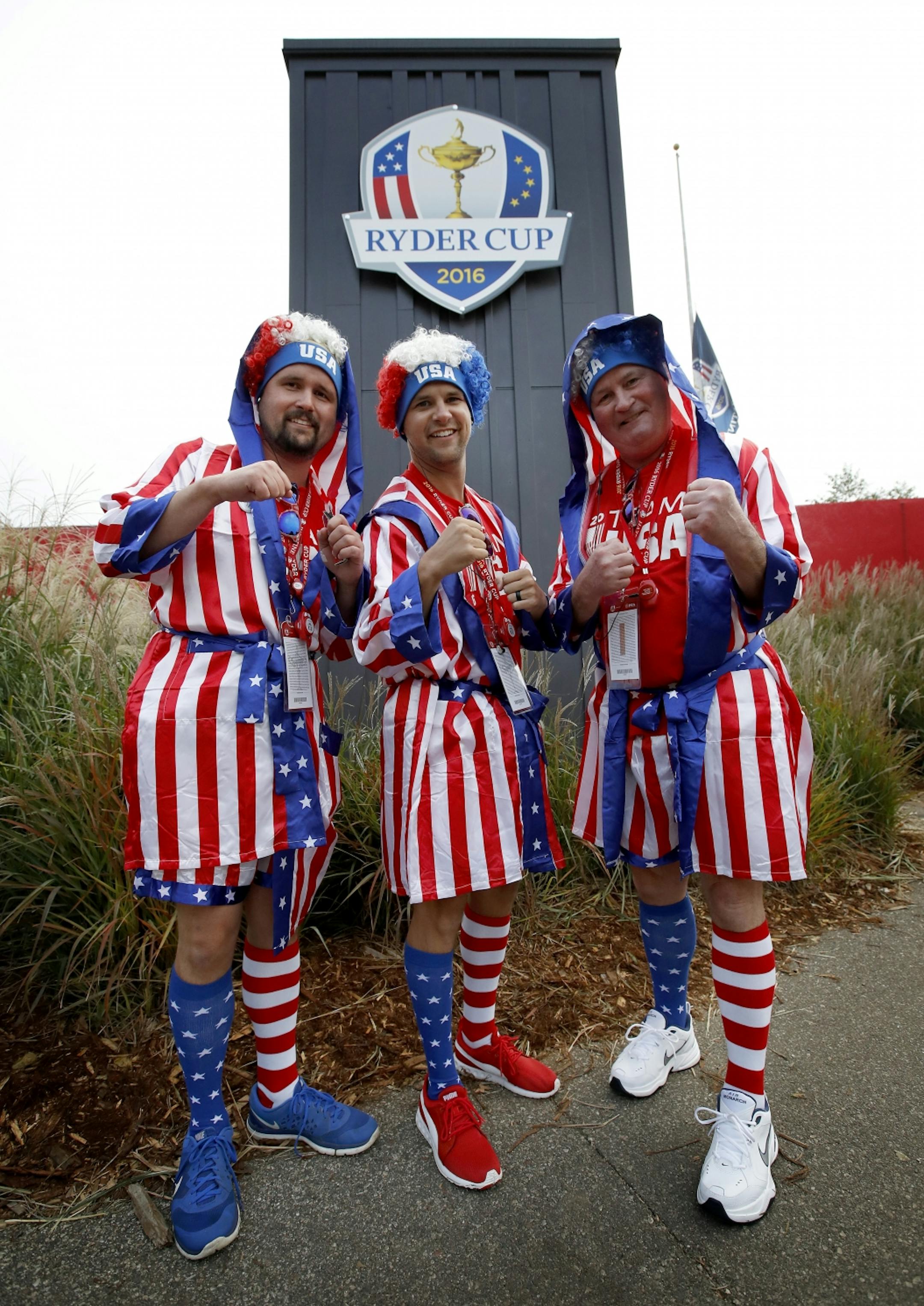 Matt Harrison, J.B. McDowell, and Todd Harrison of High Point, NC showed off their Team USA pride.
