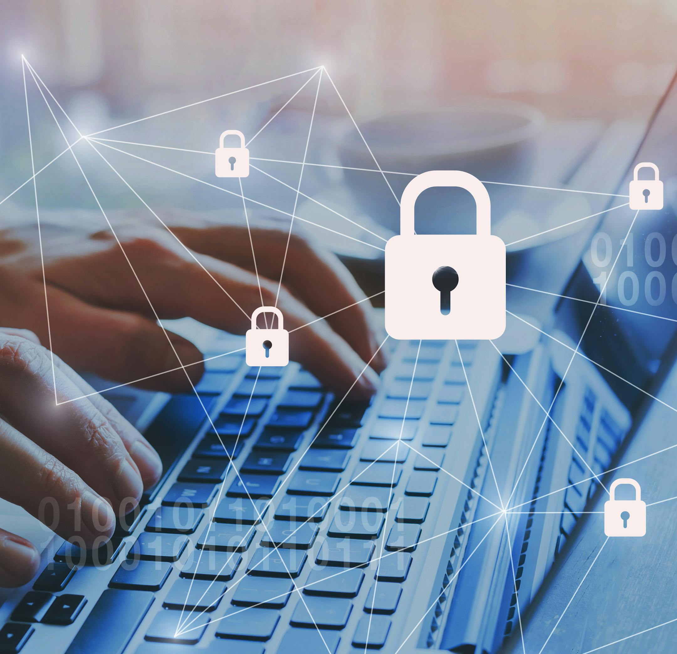 internet security and data protection concept, blockchain and cybersecurity