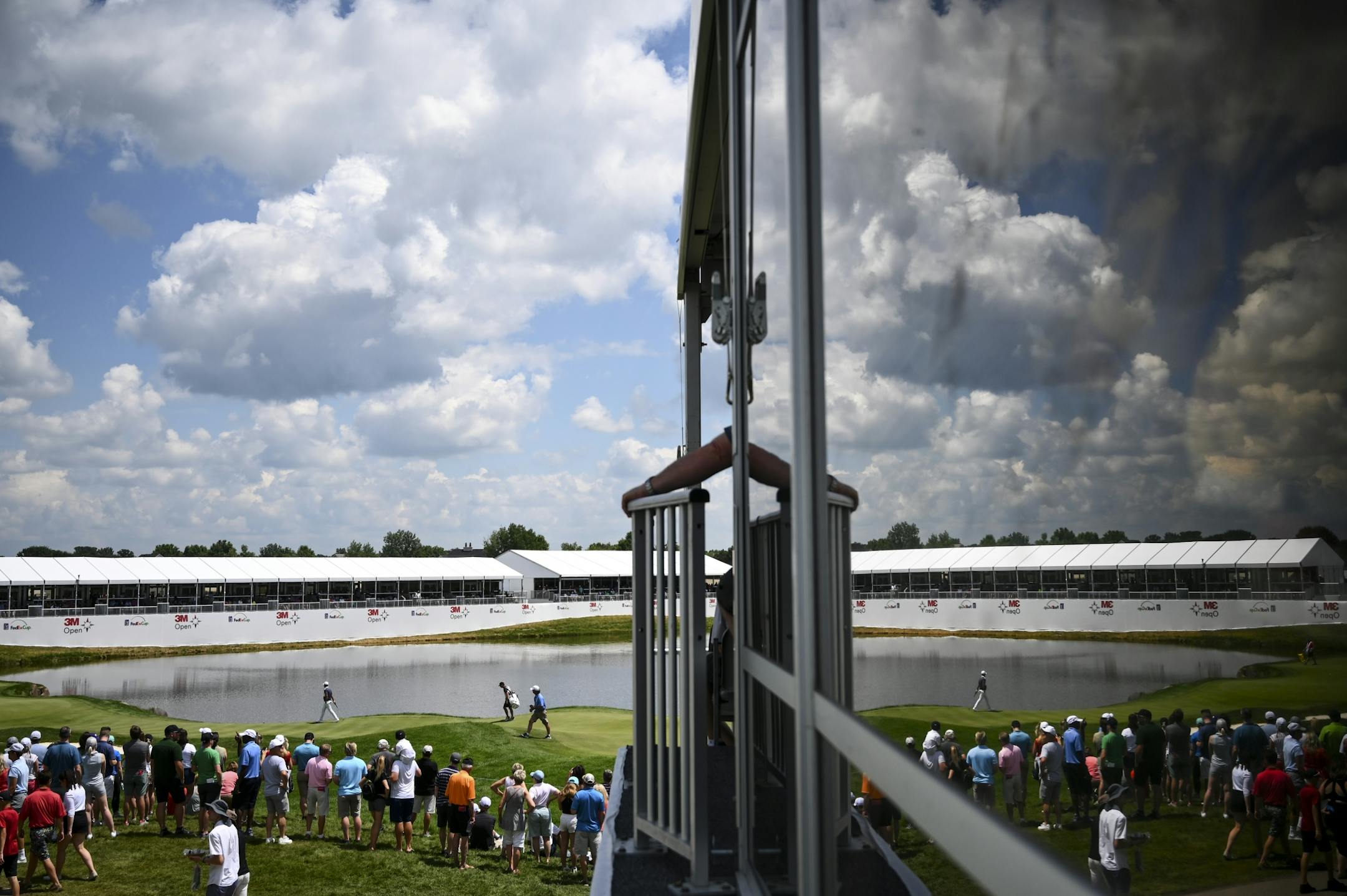 Brooks Koepka made his way to the 18th green during the third round of the 3M Open Saturday.