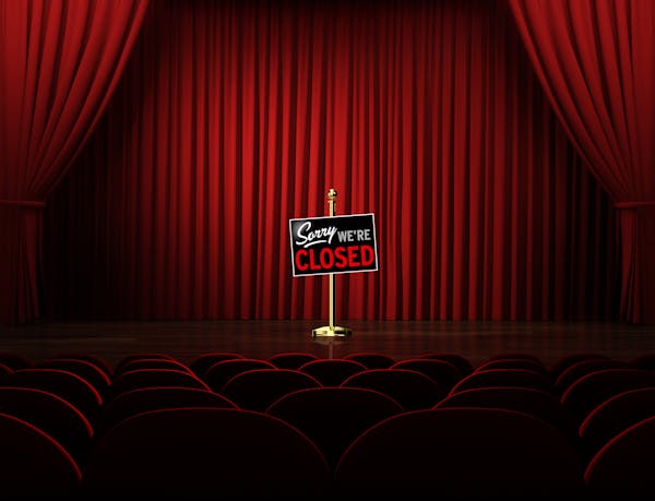 Arts closings due to Covid 19
Star Tribune illustration
istock photos
theater, red curtains, sorry we're closed, red seats, coronavirus