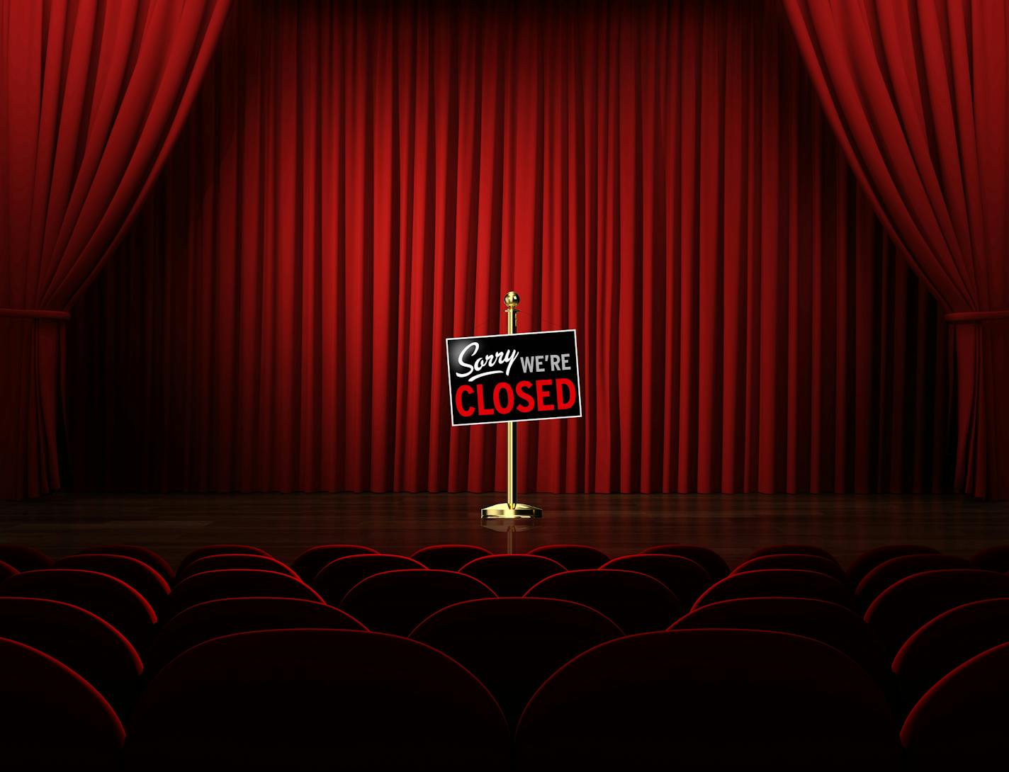 Arts closings due to Covid 19
Star Tribune illustration
istock photos
theater, red curtains, sorry we're closed, red seats, coronavirus