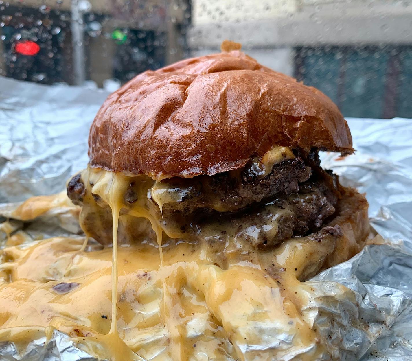 The double cheeseburger at Saint Dinette in St. Paul.