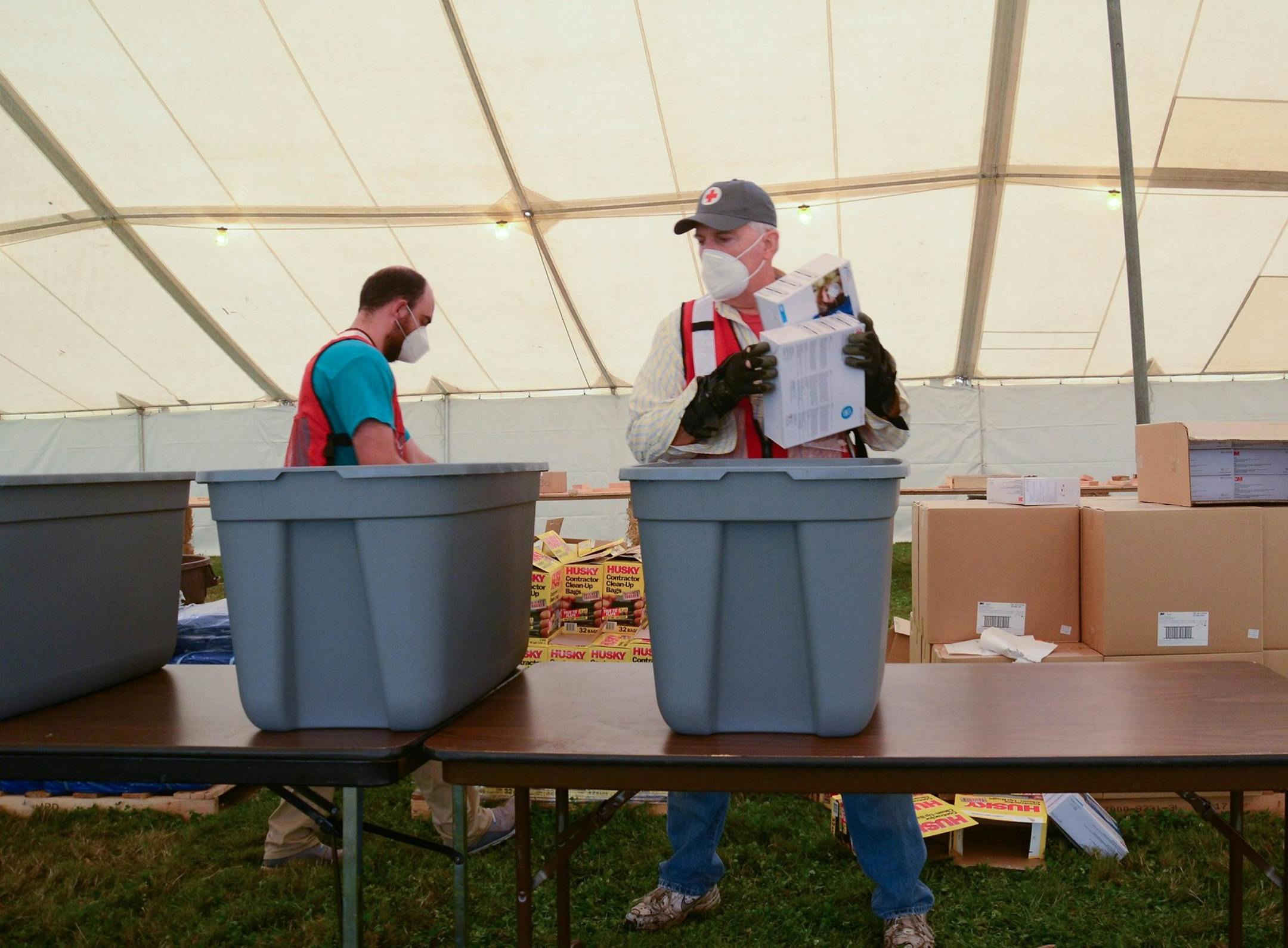 Red Cross volunteers in Oregon made wildfire clean up kits with items like gloves, trash bags, face masks, a shovel and rake. The kits also include sifters, used to help find personal treasures amidst the ashes.