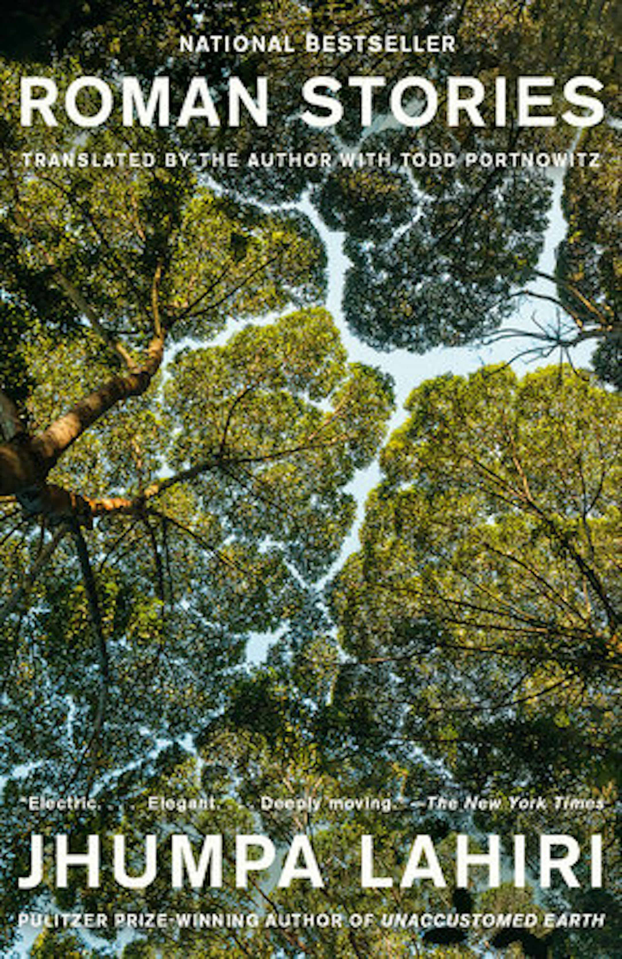 cover of "Roman Stories" features an image of trees, against the sky