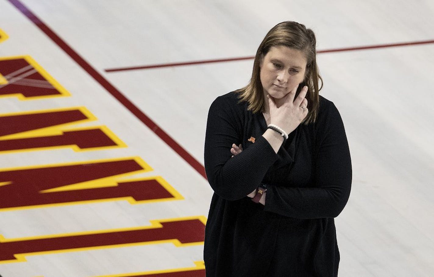 Gophers head coach Lindsay Whalen in the fourth quarter.