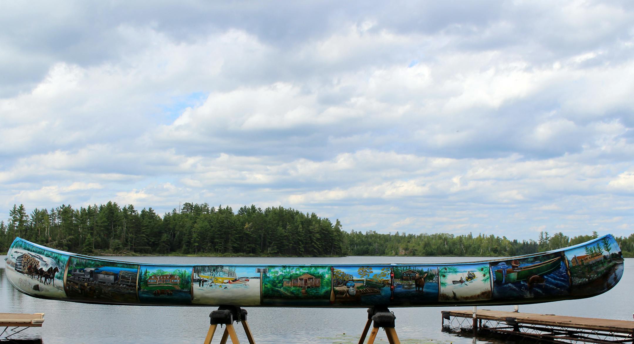 Wilderness guide and painter Joe Baltich Jr. put his story to a canoe.