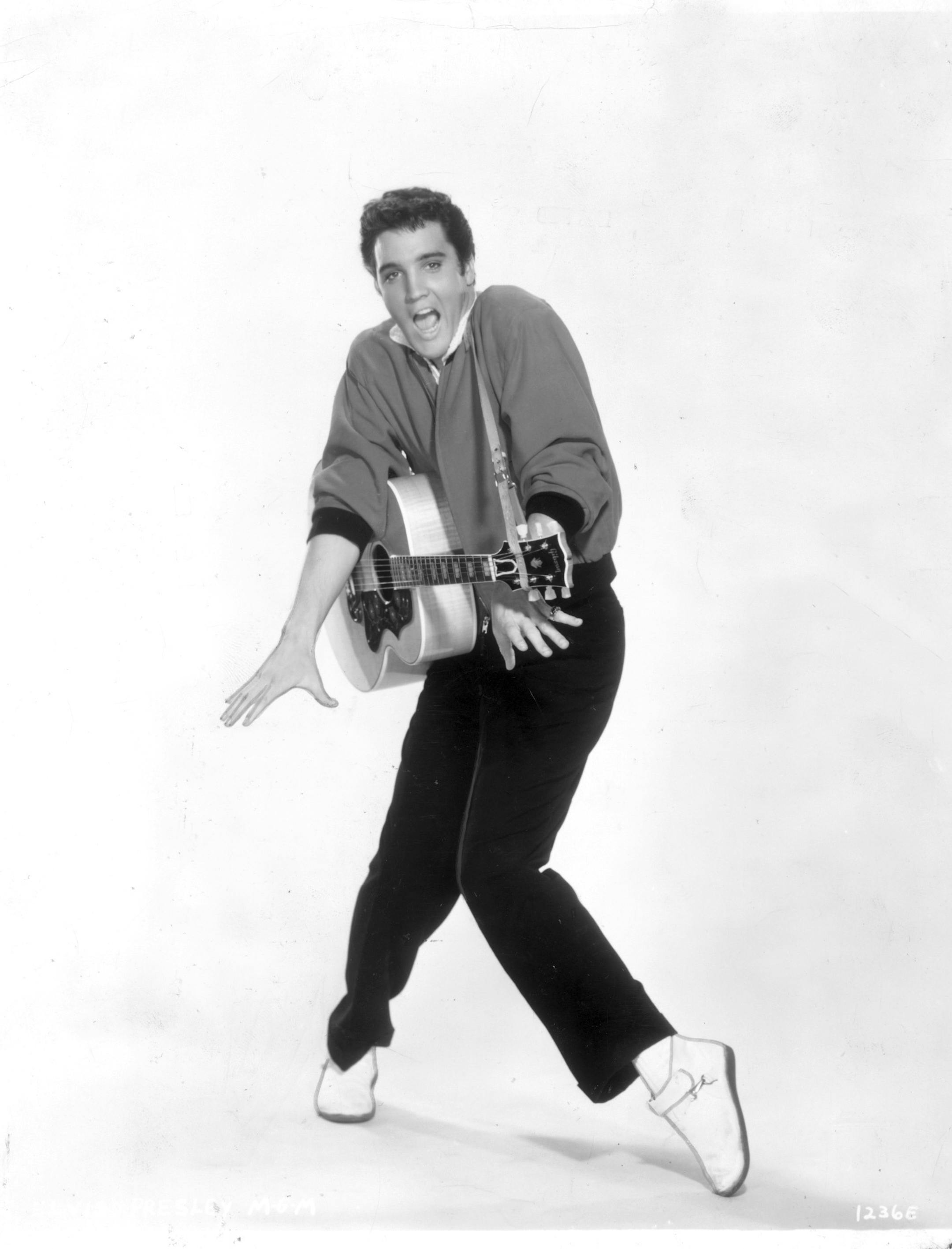 Shown is a publicity photo of Elvis Presley in the 1957 movie "Jailhouse Rock." Handout file photo courtesy of MGM/Loew's.