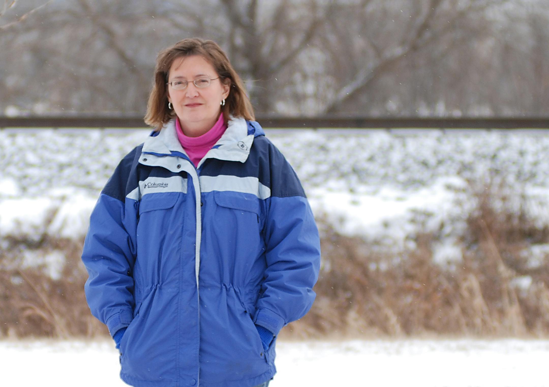 2008: Jeanette Klier stood in front of the railroad at Leach Park in Minot on Friday afternoon. The railroad runs just a block from her home.