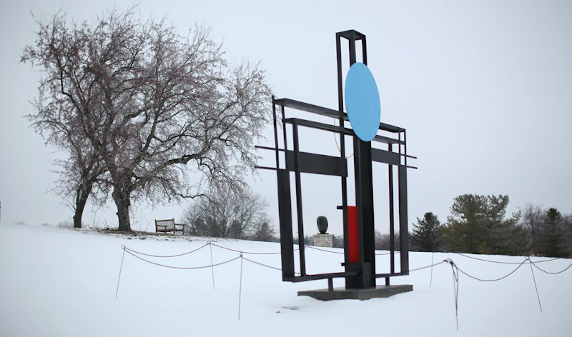 A cold, grey day meant few hikers were out on Three Mile Drive at the Minnesota Landscape Arboretum in Chanhassen, Minn.