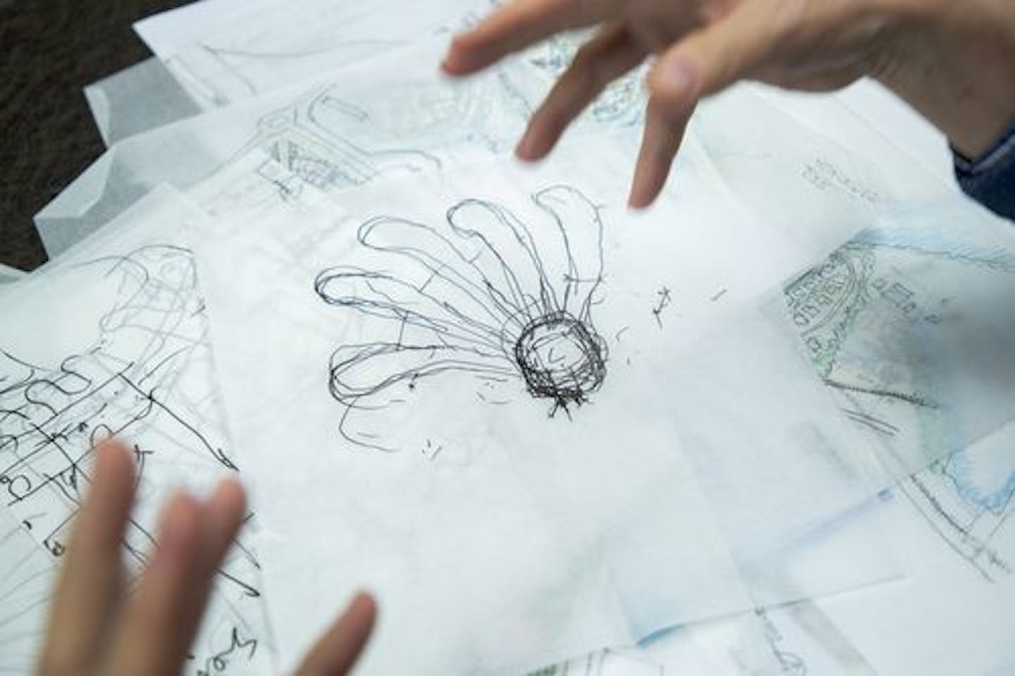 A hand sketch of a man-made island project in Djibouti by DJR Architecture of Minneapolis.