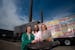 Fit Foodie Finds' Linley Hanson, Emily Richter and Lee Funke helped bring Hodgepodge food truck to Forgotten Star Brewing in Fridley.