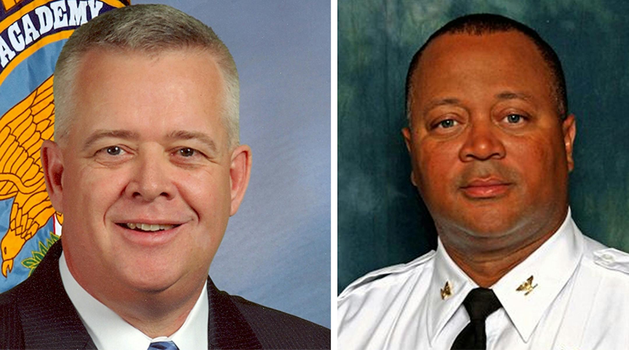 Acting Metro Transit Police Chief A.J. Olson and Minneapolis Police Inspector Eddie Frizell.