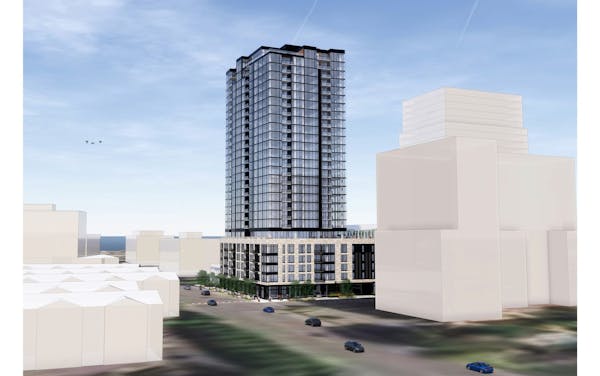 A luxury apartment tower could replace the controversial 40-story Alia condominium tower across the river from downtown Minneapolis.