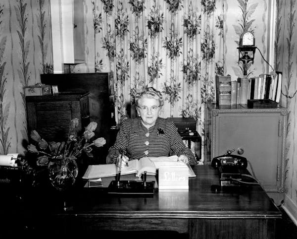 Pharmacist Marie Piesinger, shown in 1953, was the first woman to serve as president of the Minnesota Board of Pharmacy.