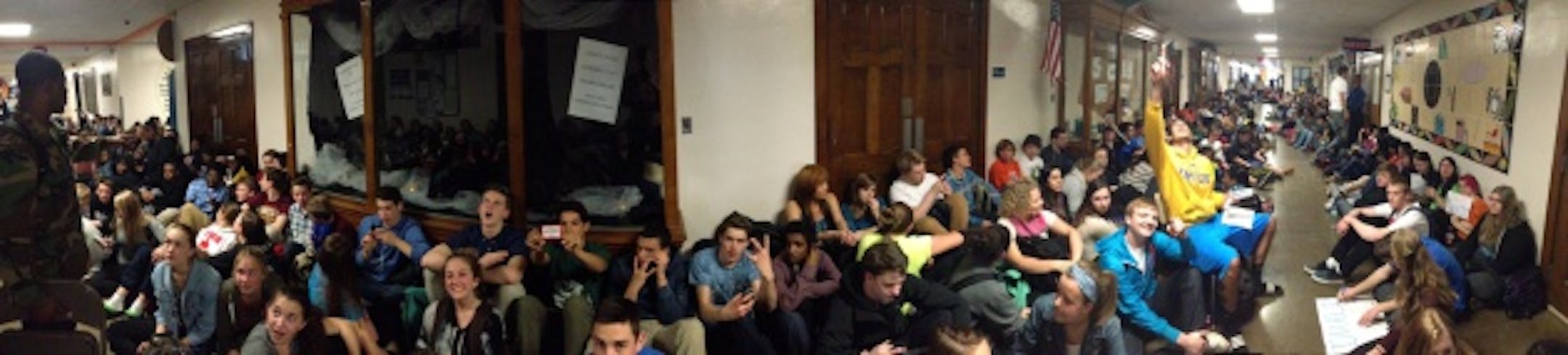 Photo by student Ben Simpson of Washburn sit-in