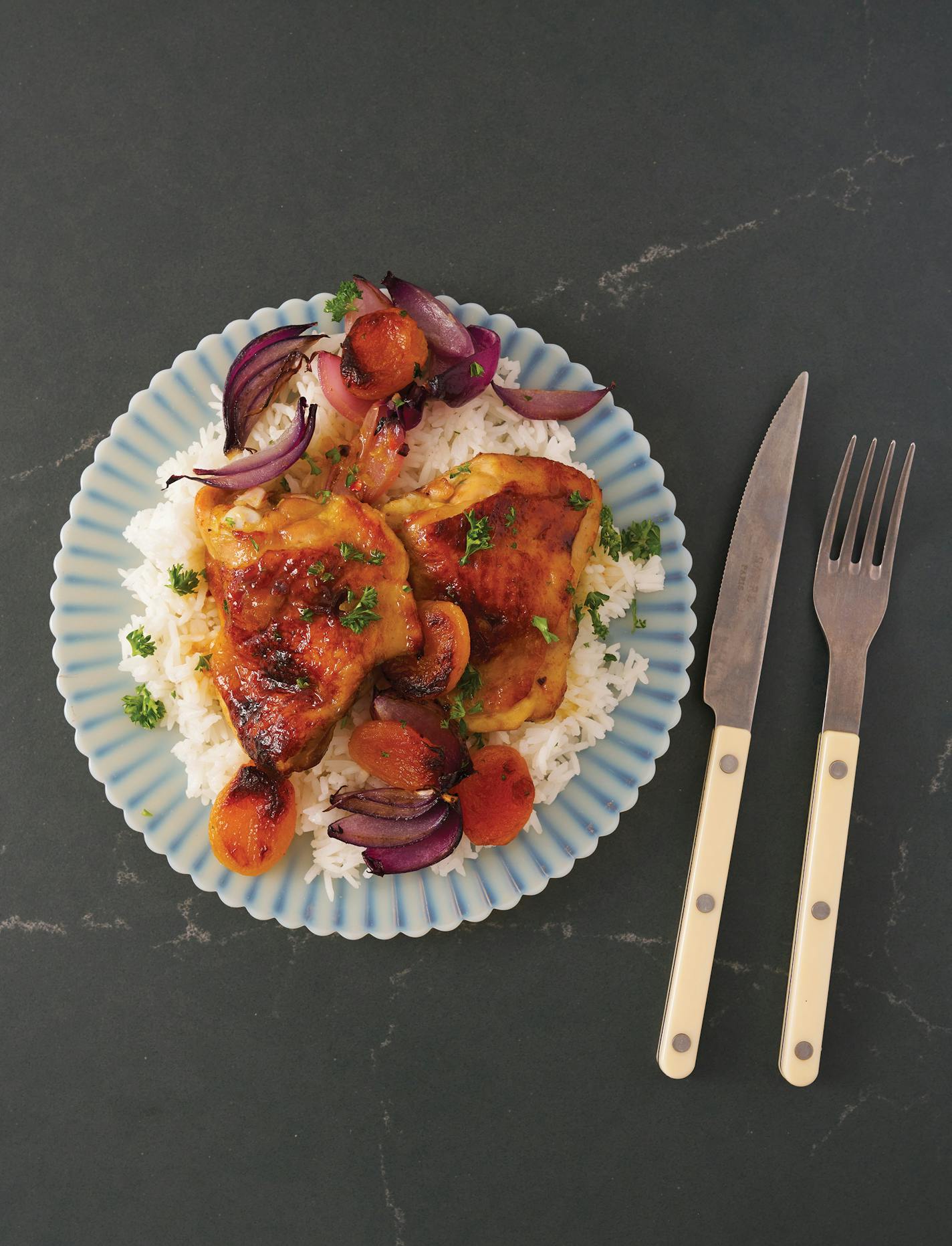 Apricot-Glazed Chicken from "ScheckEats: Cooking Smarter," by Jeremy Scheck (Harvest, 2023).